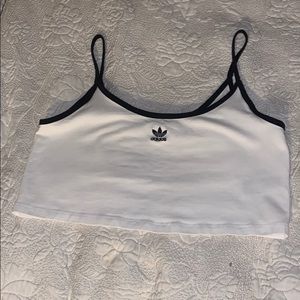 white adidas crop top
